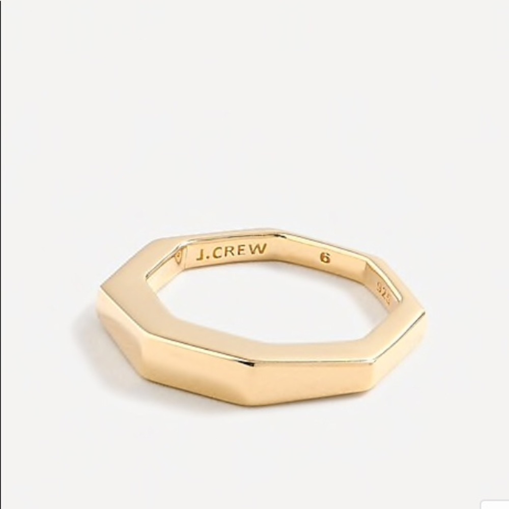 Jcrew Demi-fine 14k gold-plated hexagon ring